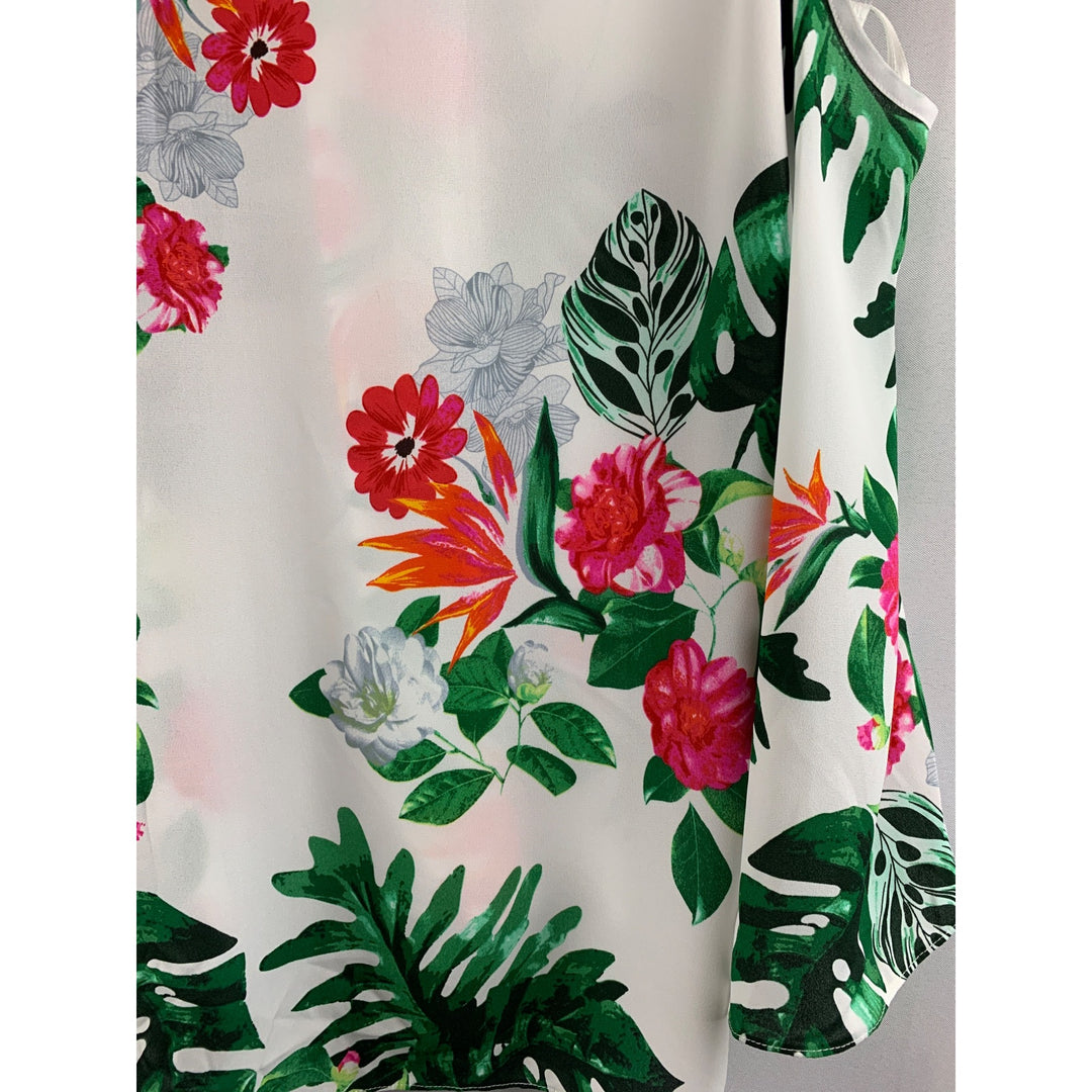 Vince Camuto Cold Shoulder Floral Blouse S Polyester Womens Top Made In China Multicolor