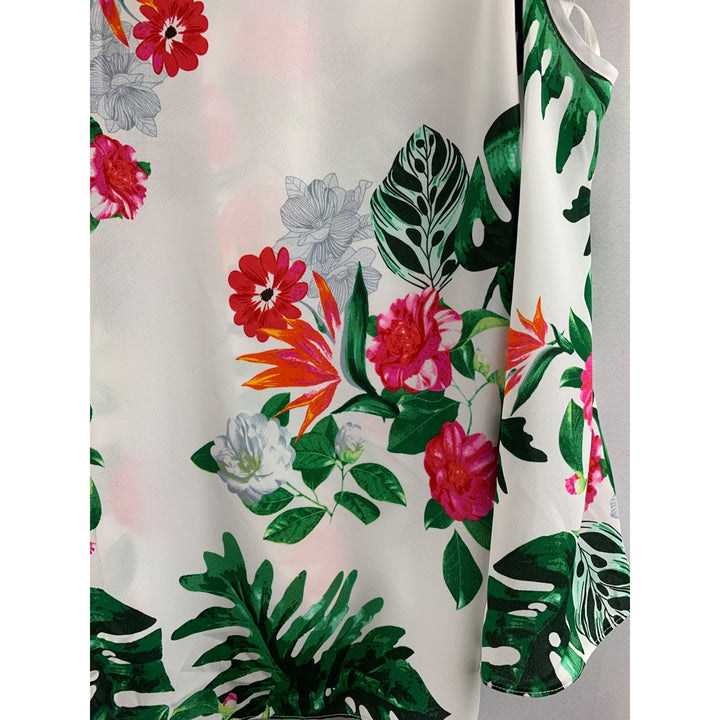 Vince Camuto Cold Shoulder Floral Blouse S Polyester Womens Top Made In China Multicolor