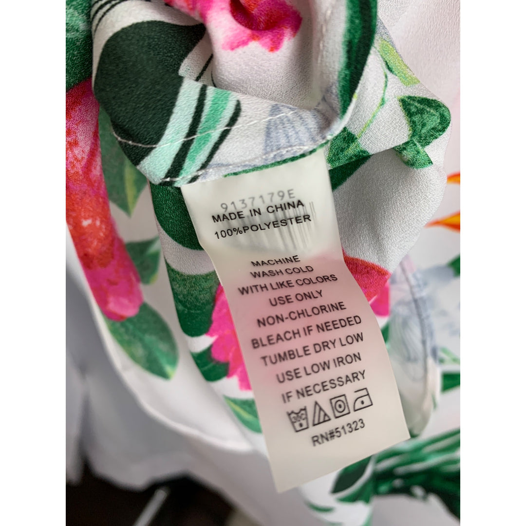 Vince Camuto Cold Shoulder Floral Blouse S Polyester Womens Top Made In China Multicolor