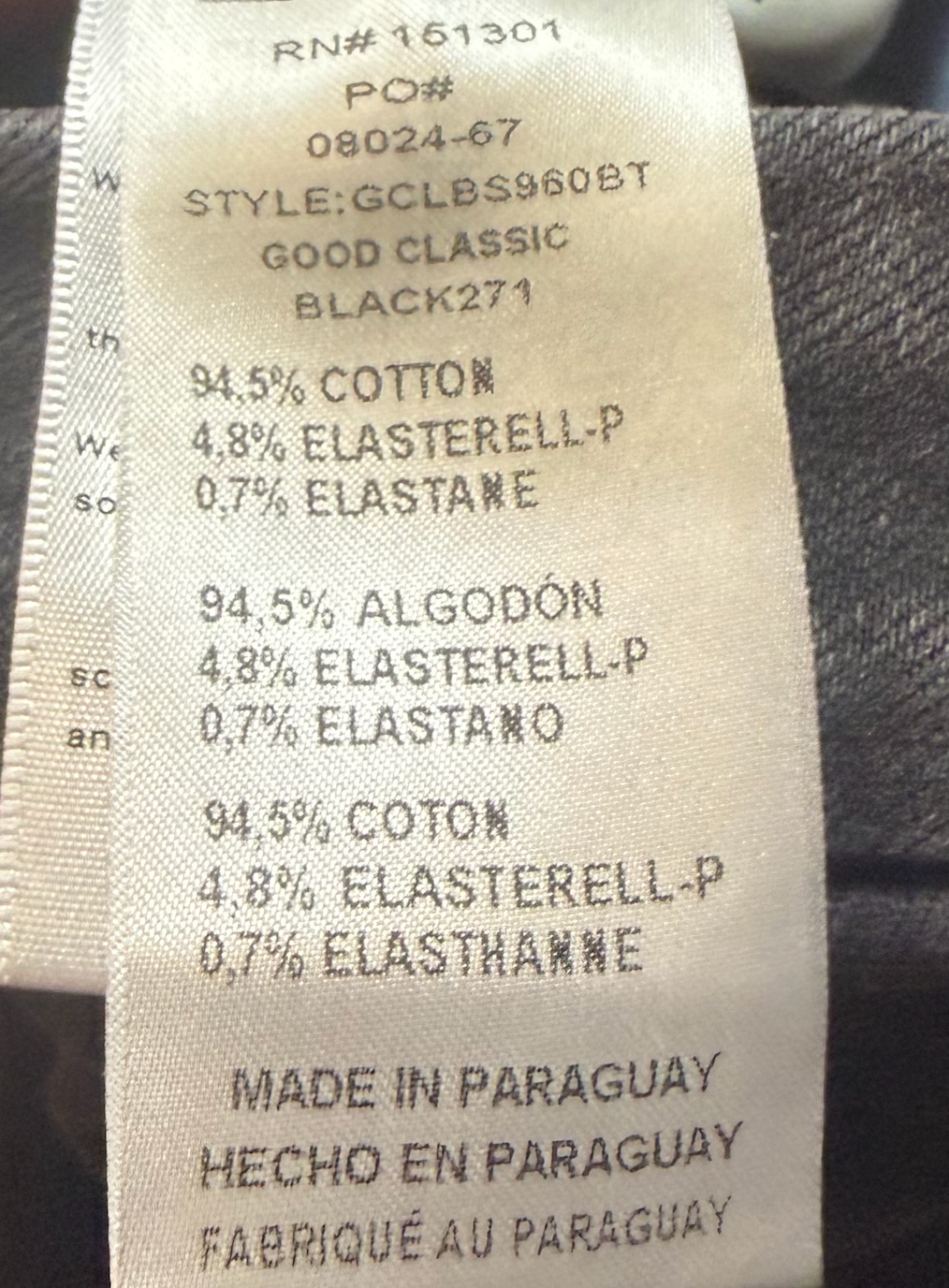 Good American Good Classic Black Jeans Size 10/30 High Rise Raw Hem Goth Stretch Denim