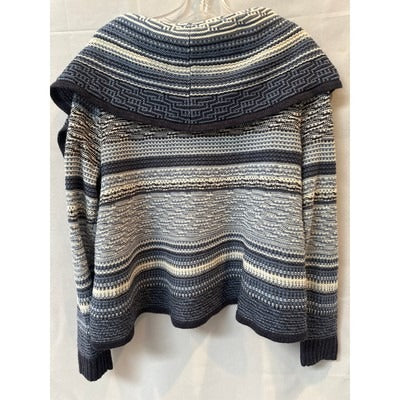 Charter Club Blue and White Open Cardigan Size P/L