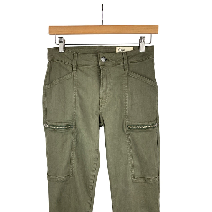 Cosmic Blue Love Womens Olive Green Cargo Pants Size 27