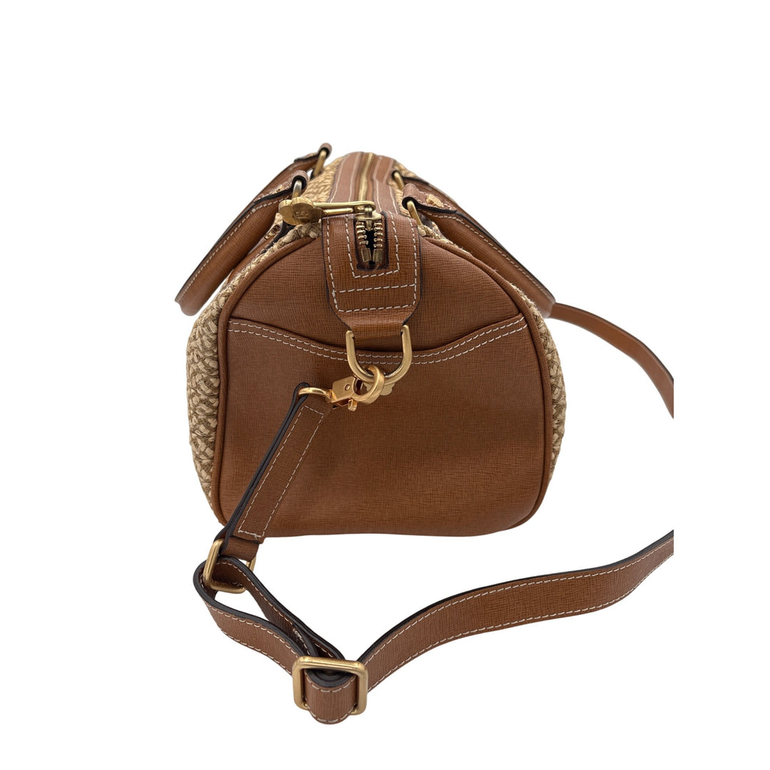 Eric Javits Brown & Woven Textured Crossbody Handbag