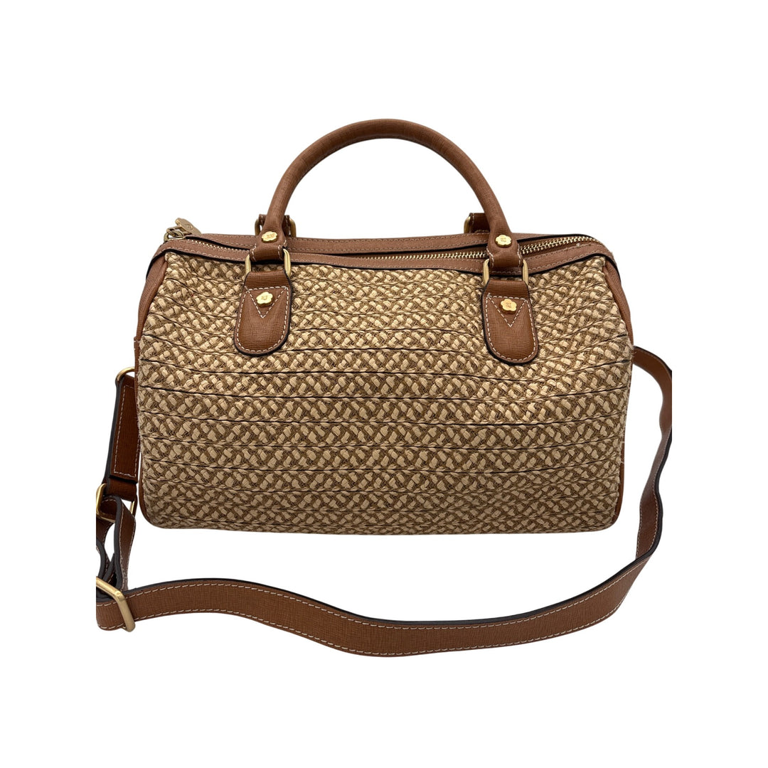 Eric Javits Brown & Woven Textured Crossbody Handbag