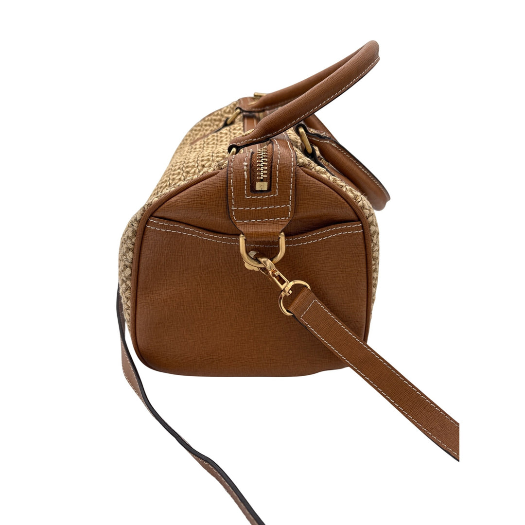 Eric Javits Brown & Woven Textured Crossbody Handbag