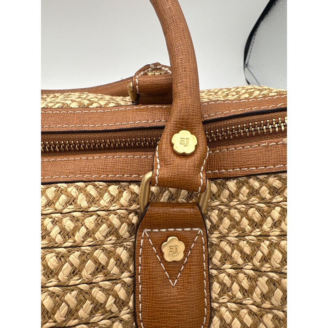 Eric Javits Brown & Woven Textured Crossbody Handbag