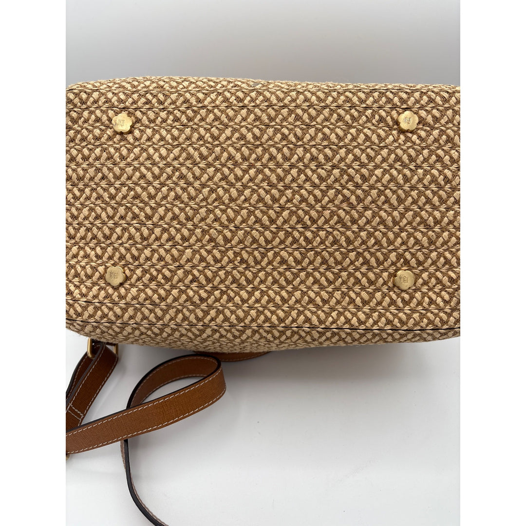 Eric Javits Brown & Woven Textured Crossbody Handbag