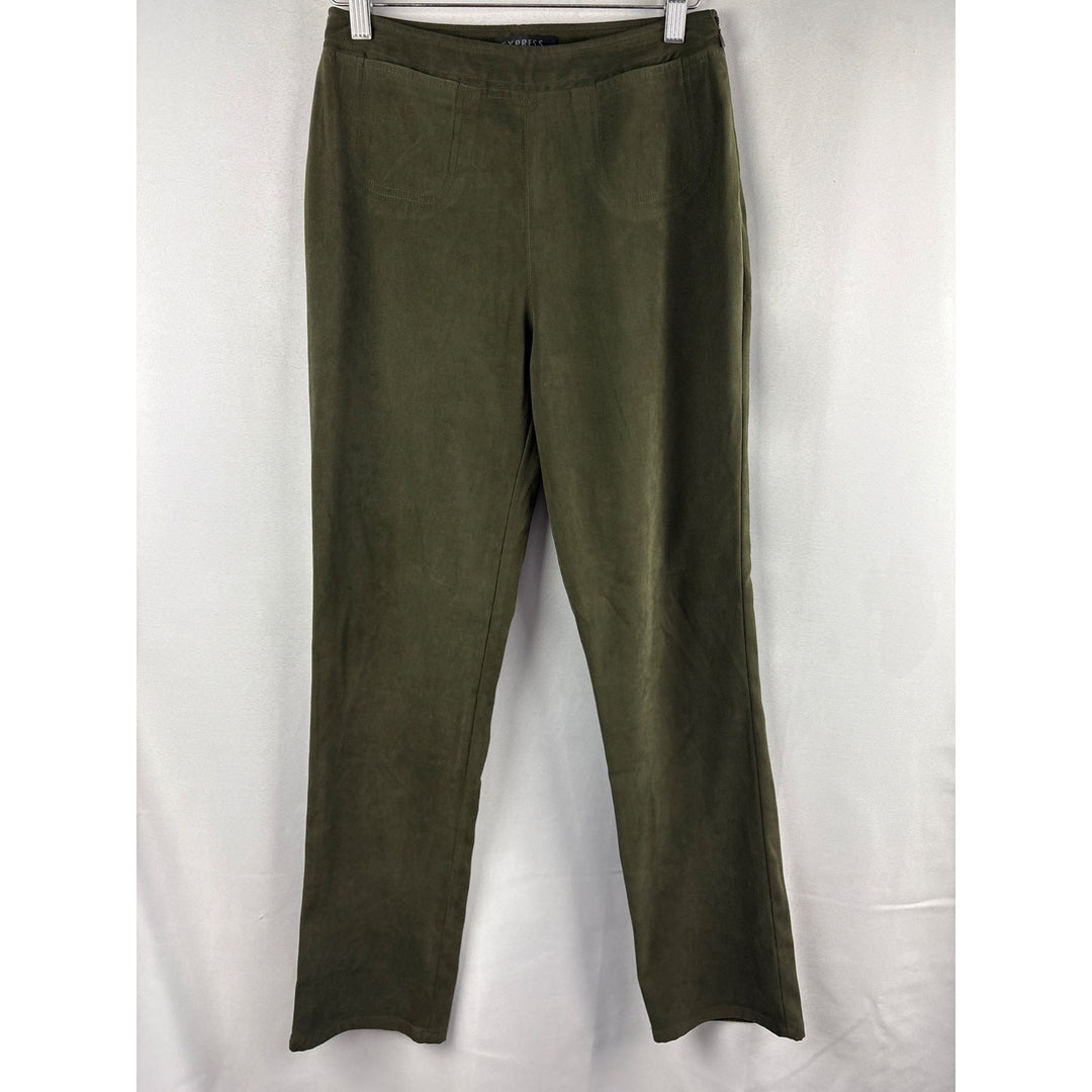 Express Olive Green Womens Pants Size 3/4 Polyester & Spandex