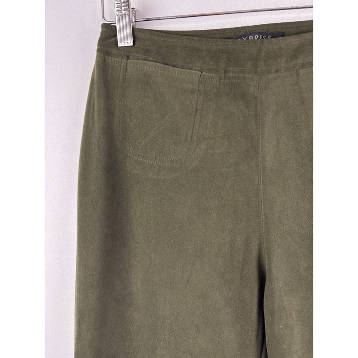 Express Olive Green Womens Pants Size 3/4 Polyester & Spandex
