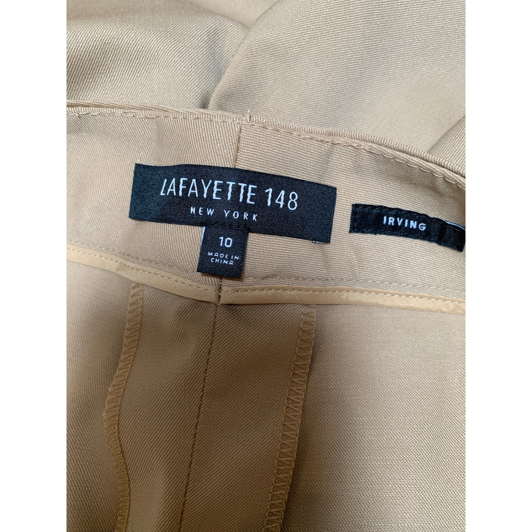 Lafayette 148 New York Womens Beige Wool Stretch Trousers Size 10