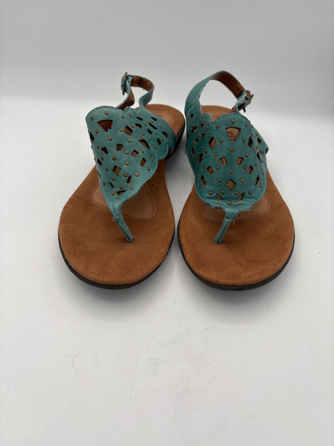 Women’s Colby Hill Size 8.5 Teal Leather Thong Sandals