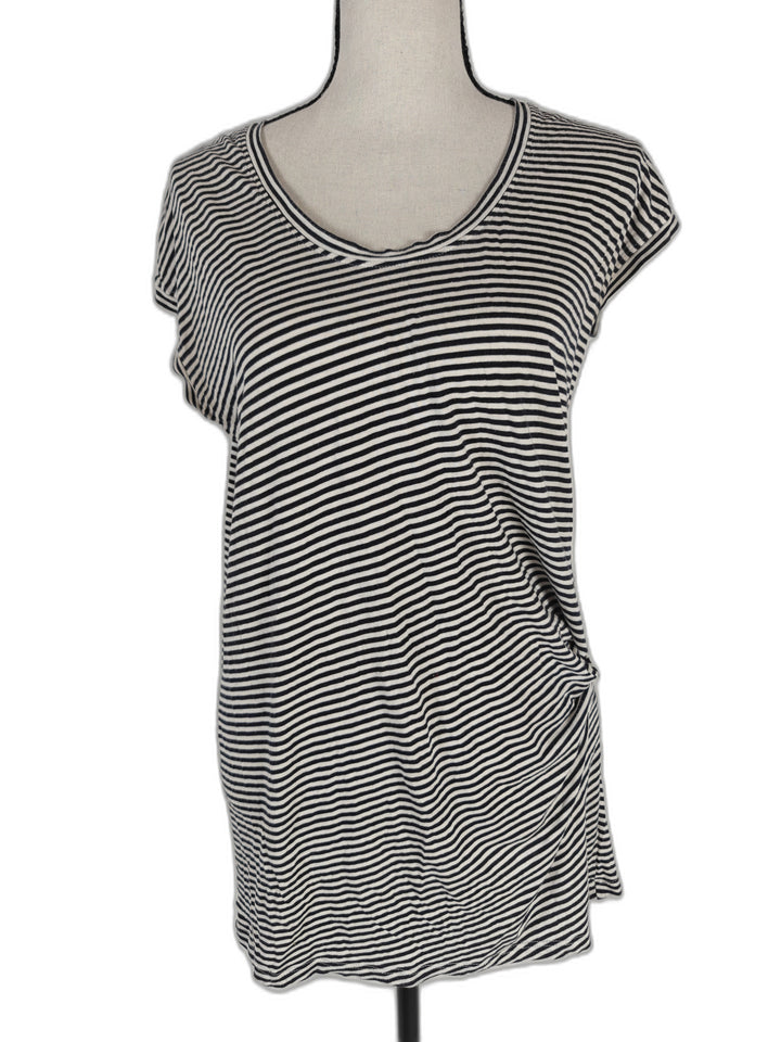 Womens Vince Tunic Top Navy White XS