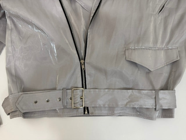 AKIRA Sheer Silver Moto Jacket - Women&
