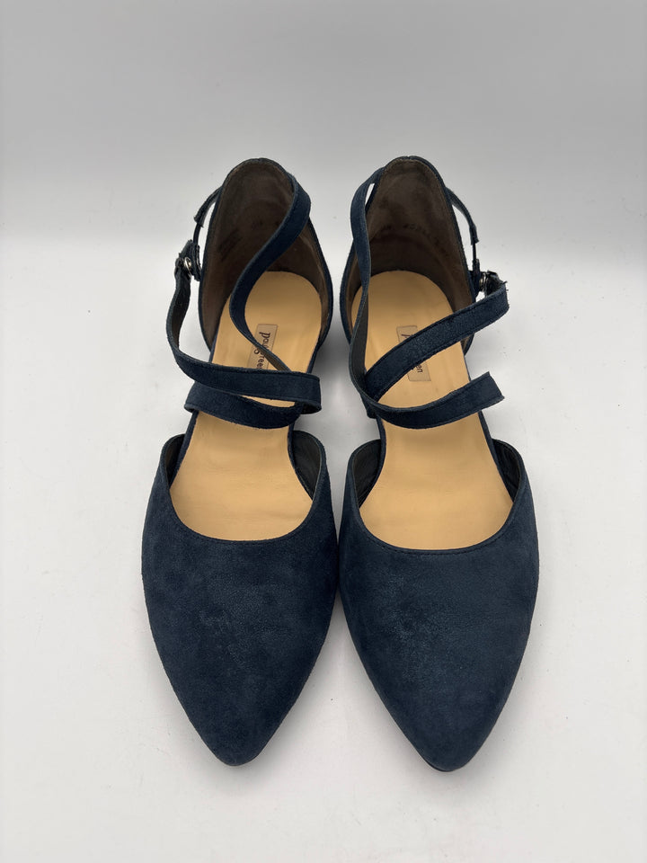 Women’s Paul Green Size 9 Navy Blue Suede Strappy Flats