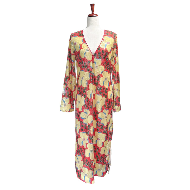 Rhode Size 4 NWT Terry Dress Scarlet Martinique Midi Vacation Boho Sequined