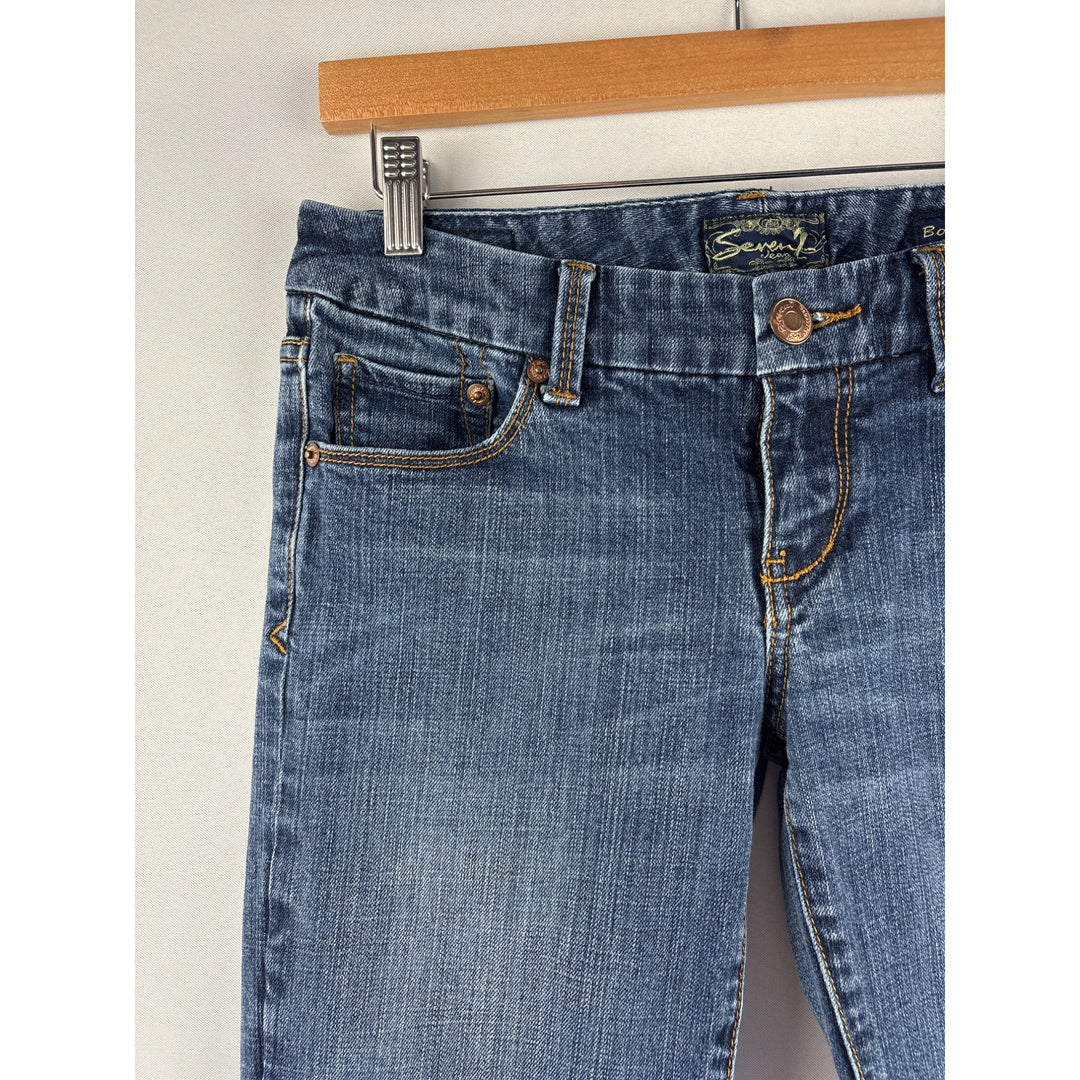 Seven7 Womens Boot Cut Jeans Size 29 Blue Denim Made In Hong Kong