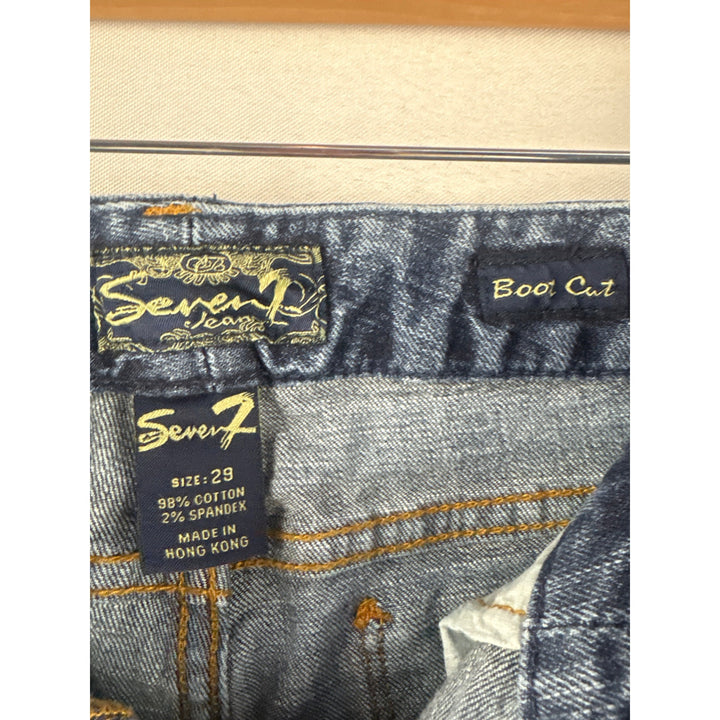 Seven7 Womens Boot Cut Jeans Size 29 Blue Denim Made In Hong Kong