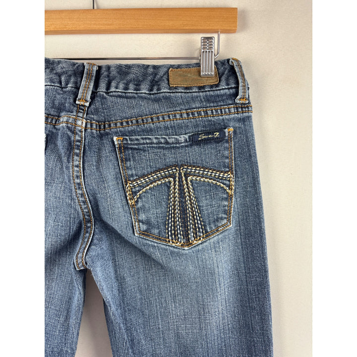 Seven7 Womens Boot Cut Jeans Size 29 Blue Denim Made In Hong Kong