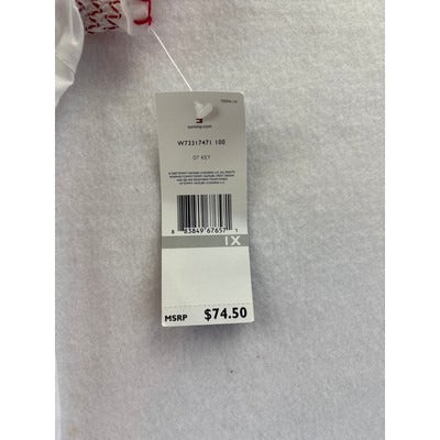 Women’s Tommy Hilfiger Size 1X White with Red Detailing Short Sleeve Shirt.