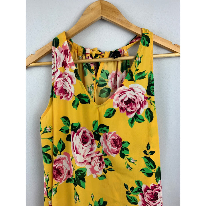 Women's Gibson Yellow Floral Halter Top Size S