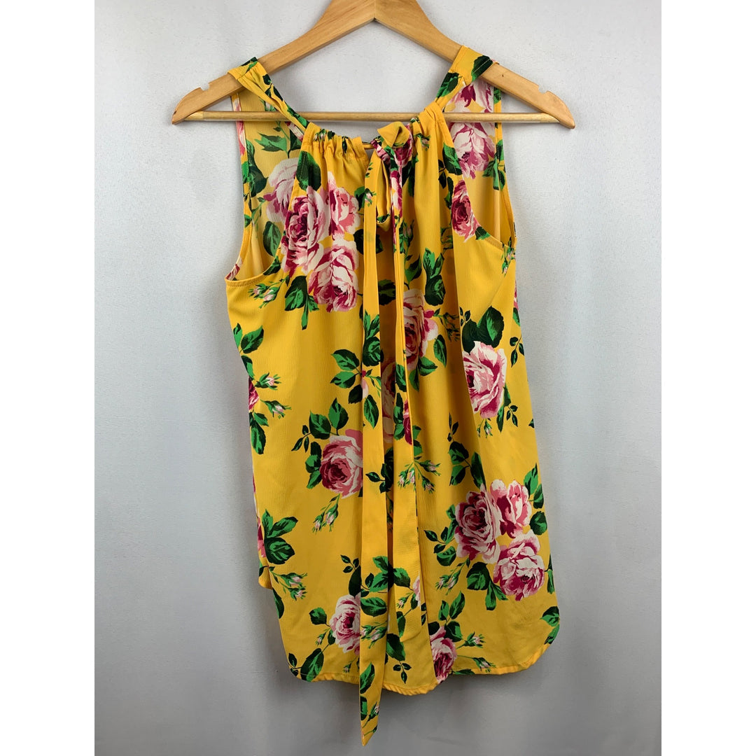 Women's Gibson Yellow Floral Halter Top Size S