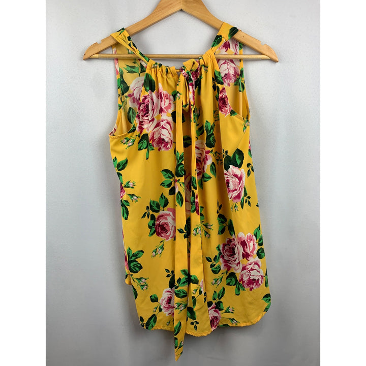 Women's Gibson Yellow Floral Halter Top Size S