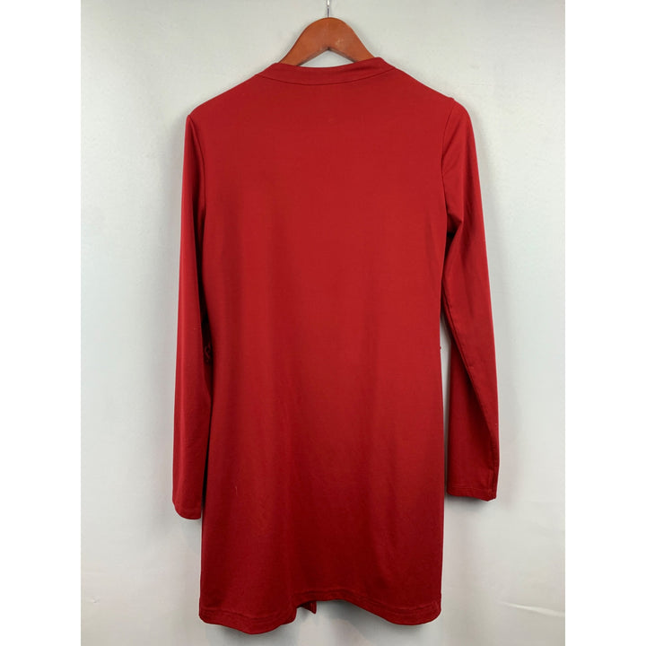 Susan Lucci Red Open Front Long Cardigan XS