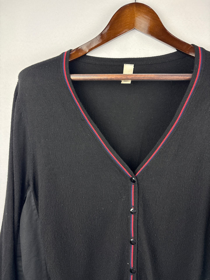 Women’s Wendy Trendy XXL Black Cardigan w/ Red Accents