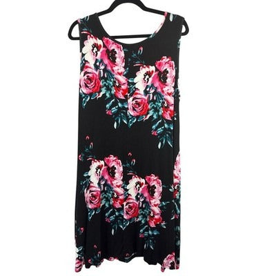 Women’s Sleeveless A-line floral swing dress Sz XL