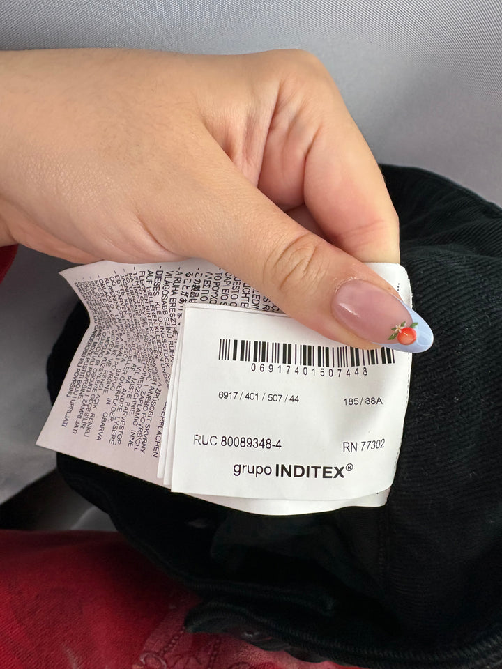 Men’s Zara Size 34 Black Corduroy Wide-Leg Pants