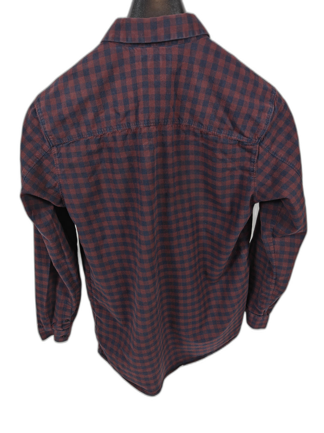 Mens COS Flannel Shirt Red Navy Size M