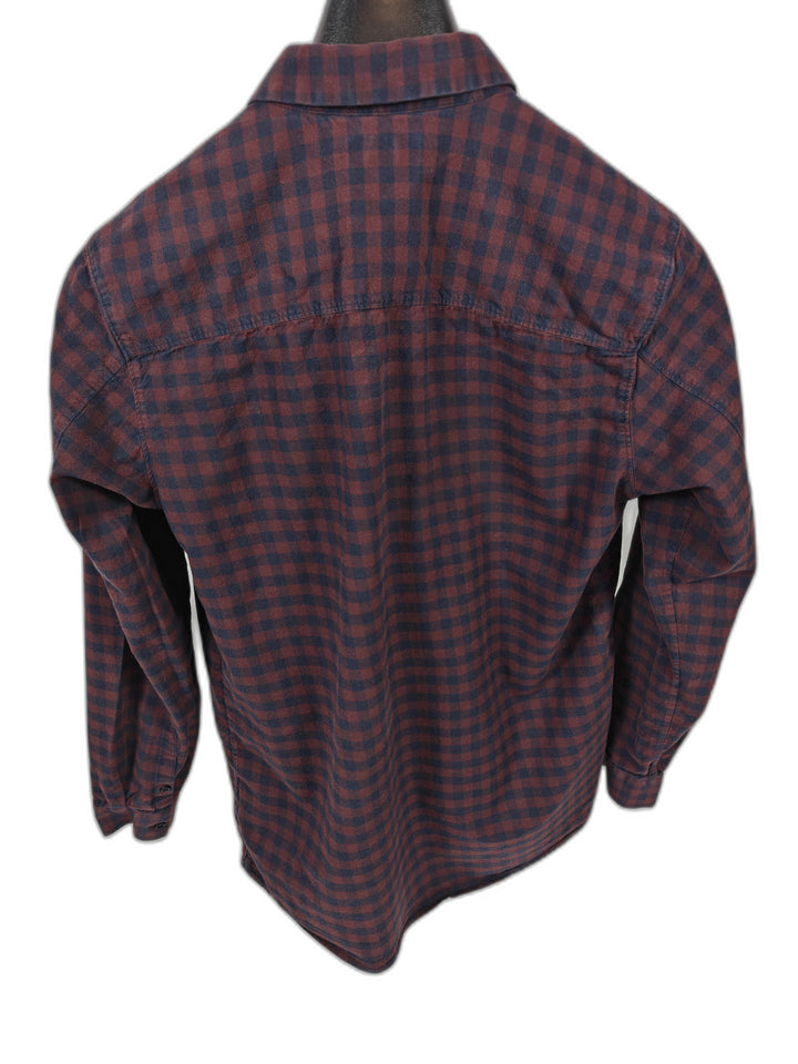 Mens COS Flannel Shirt Red Navy Size M
