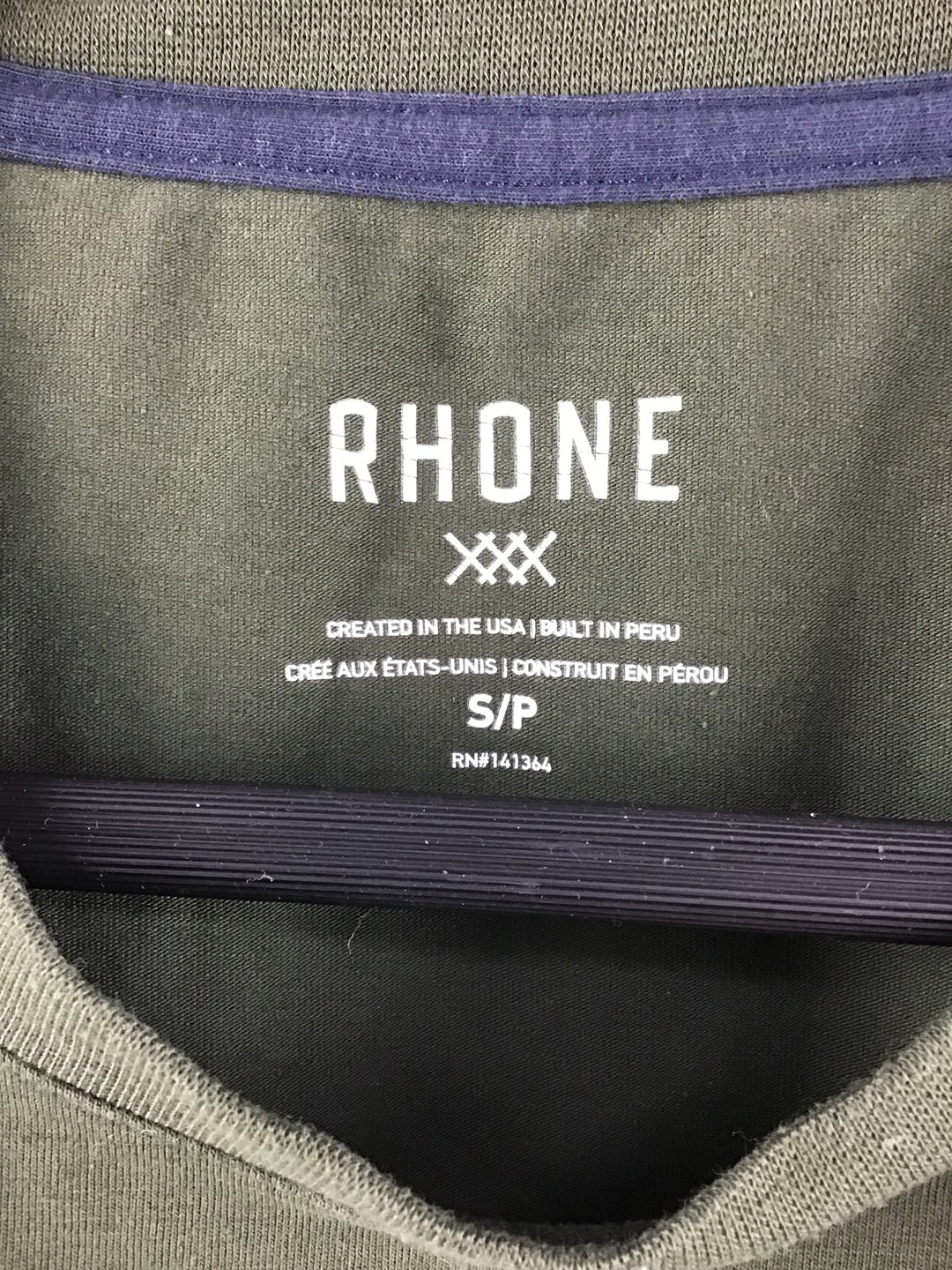 Women’s Rhone Green Crew Neck Tee Size Small