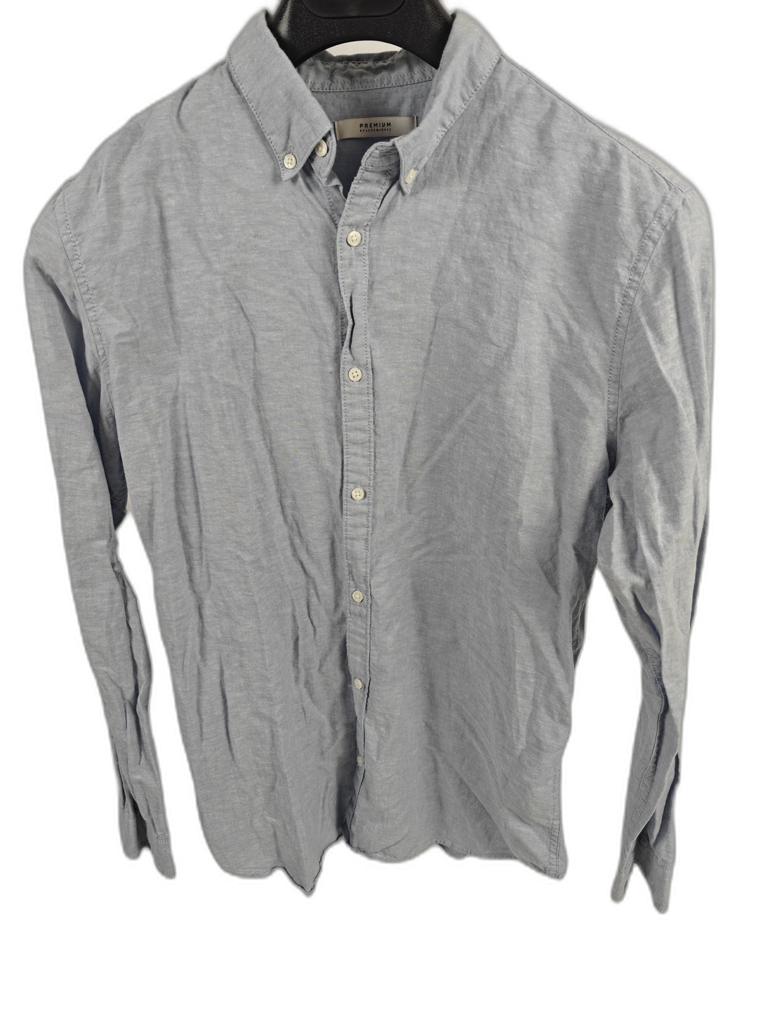 Mens Jack &amp; Jones Premium Button Down Shirt Blue Size L