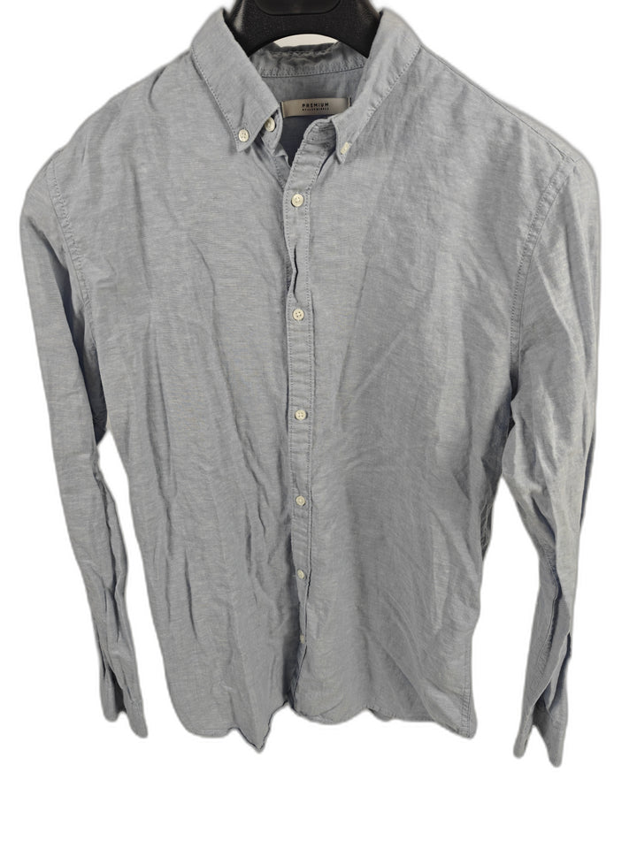 Mens Jack &amp; Jones Premium Button Down Shirt Blue Size L
