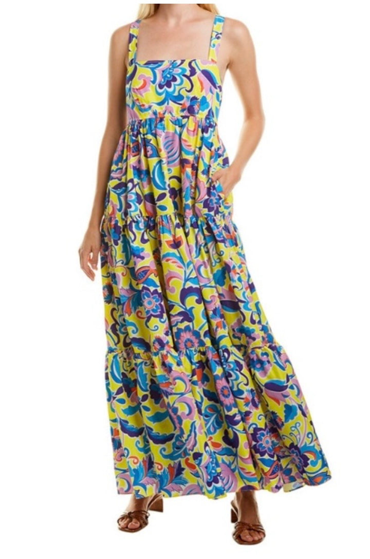 J.Crew Tiered Taffeta Floral Maxi Dress Sz14 NWT