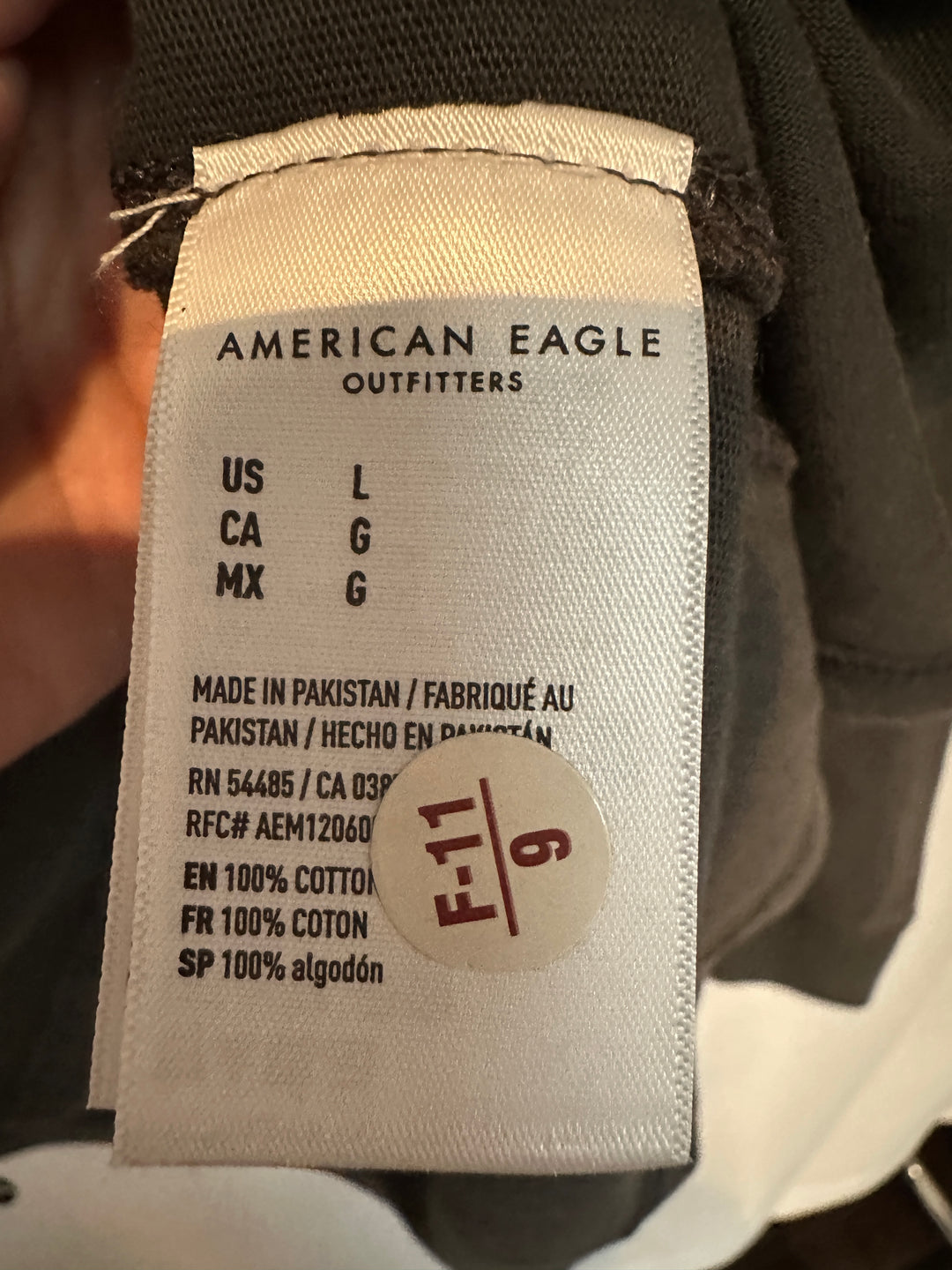 Men’s  American Eagle Boxy Fit Gray Jersey Size L