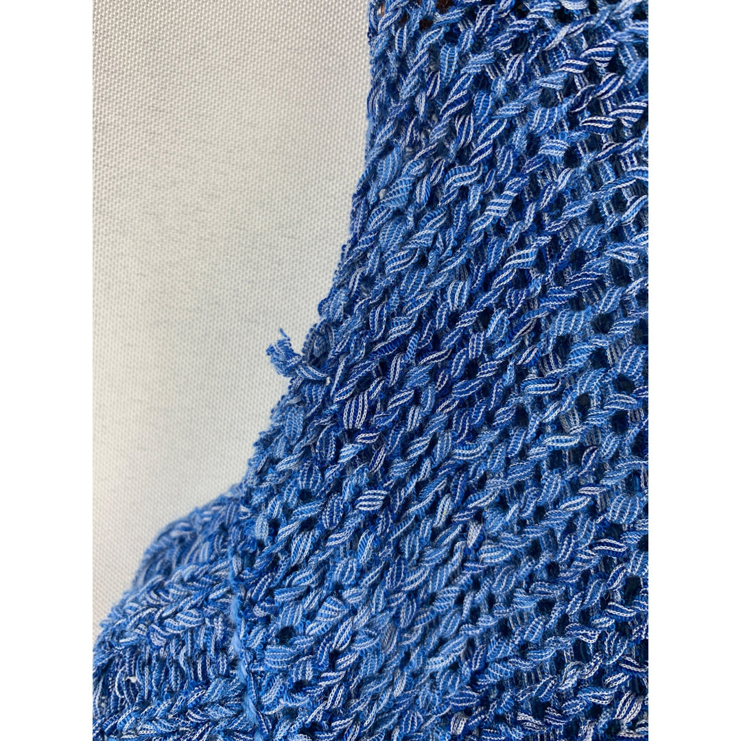 Twiggy London Womens Blue Textured Short Sleeve Knit Top XS