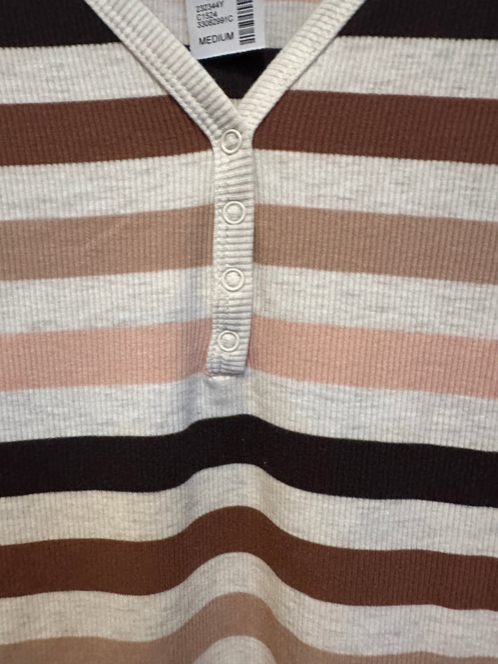 Women’s Maurices Striped Long Sleeve Henry Top Size M