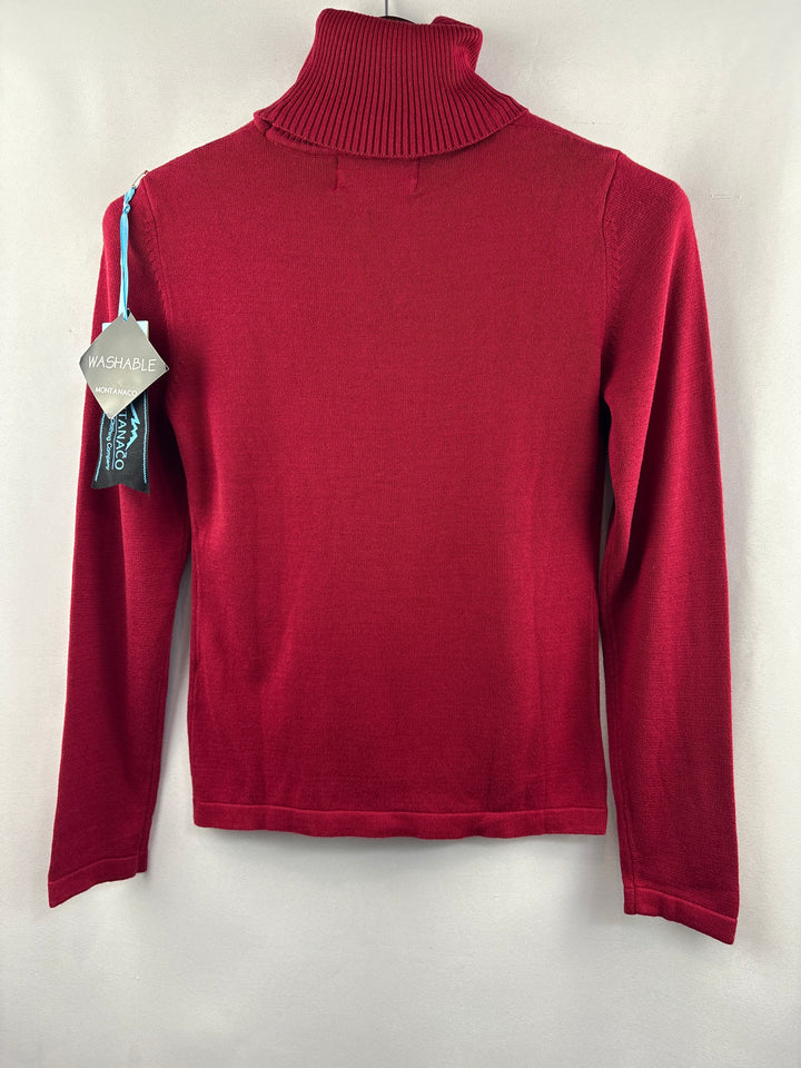 Women’s MontanaCo Small Cherry Red Turtleneck Sweater