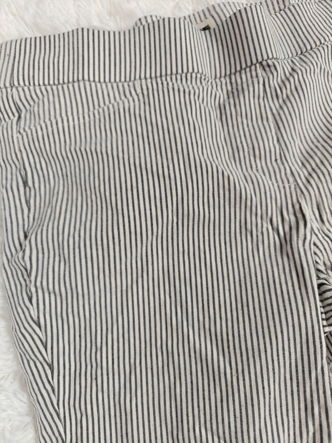Womens Anne Klein Pants Black White Striped Size L