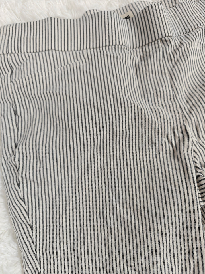 Womens Anne Klein Pants Black White Striped Size L