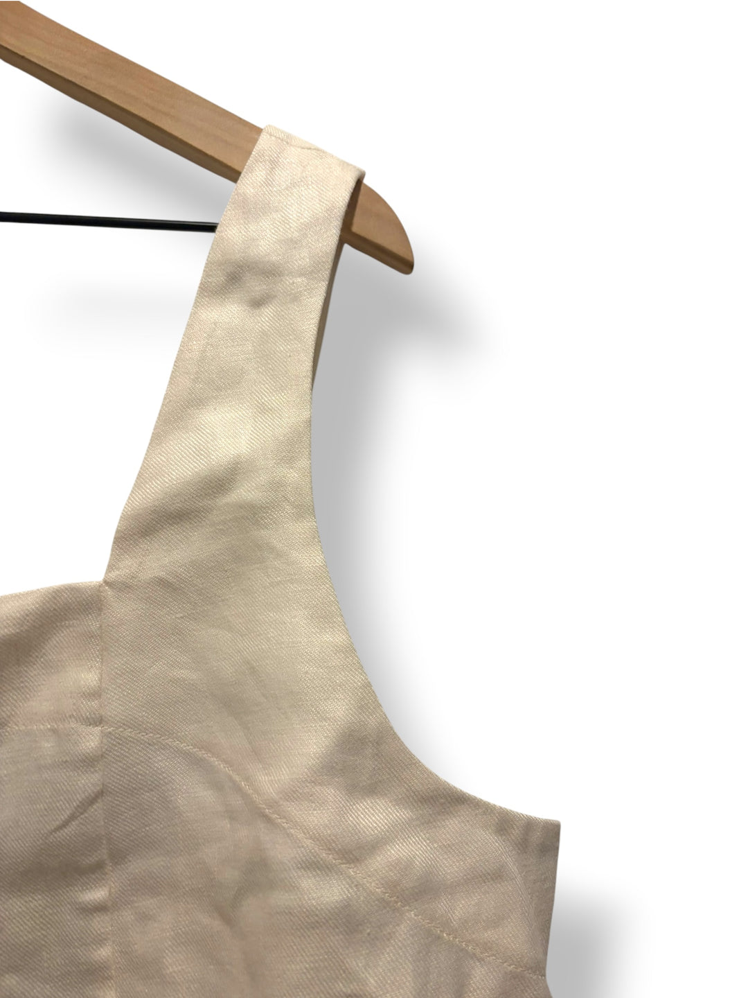 Banana Republic 100% Linen White Cropped Tank Top XL NWT Quiet Luxury Coastal