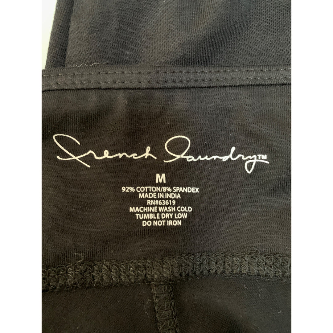 French Laundry Womens Black Leggings With Pink & Red Cut-Out Detail Cotton/Spandex Size M Machine Washable
