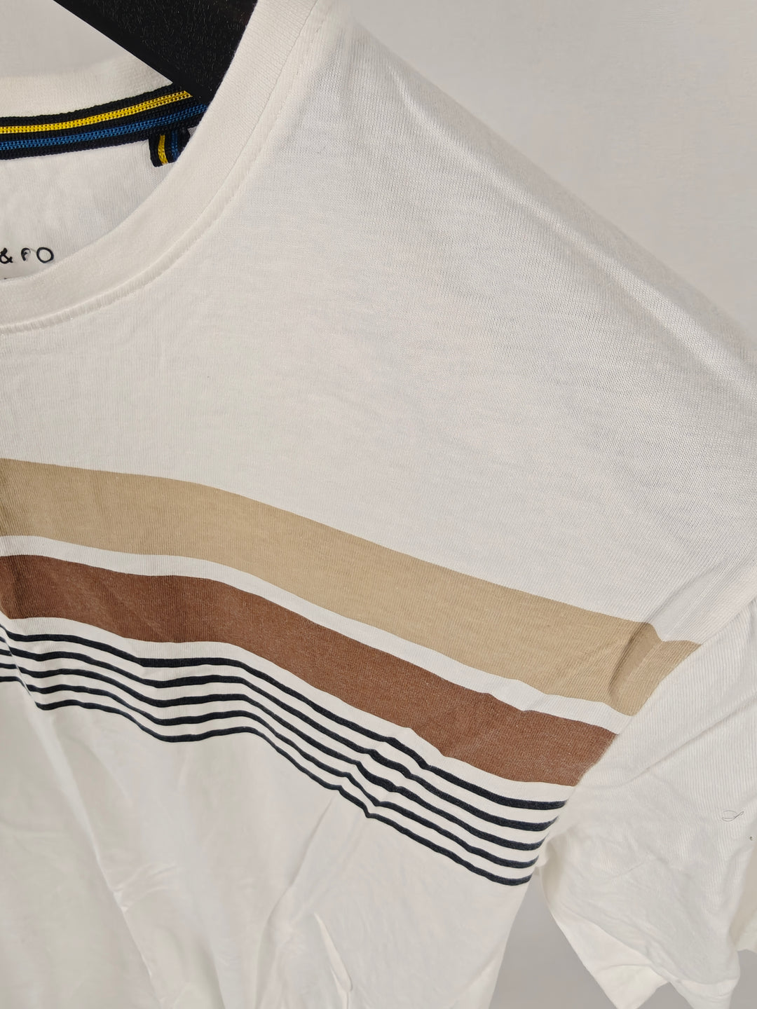 Men’s Larsson &amp; Co Striped T-Shirt White Size XL