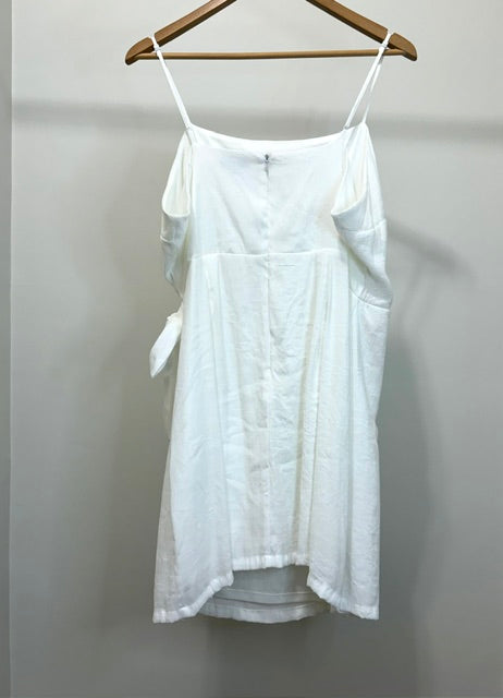 Nine West White Textured Faux‑Wrap Mini Dress SzXXL NWOT