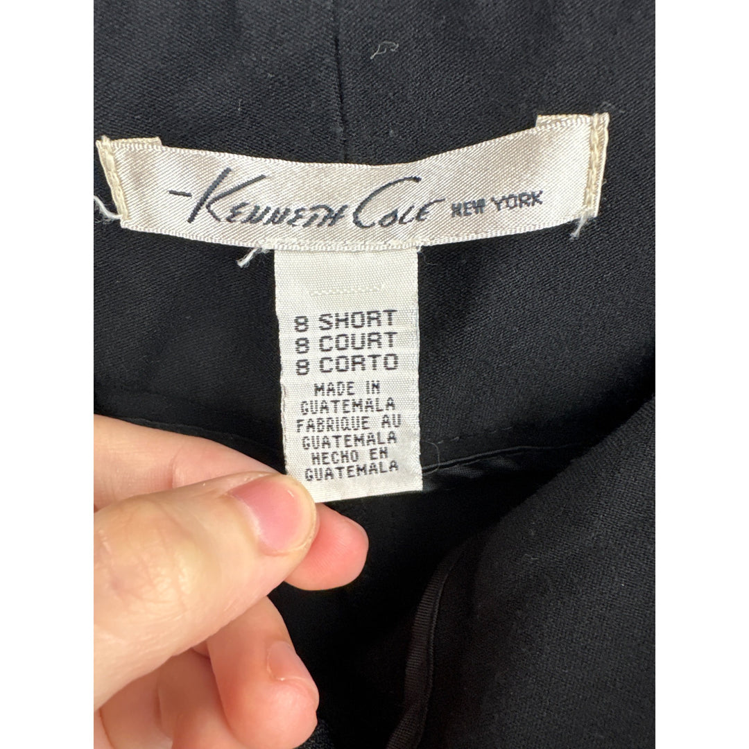 Kenneth Cole New York Womens Black Dress Pants Size 8 Short Made In Guatemala