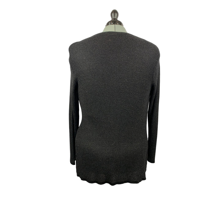 Womens Black Knit Top & Cardigan Set - Medium Size