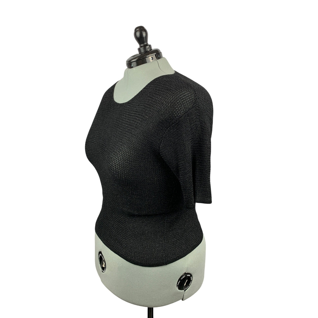 Womens Black Knit Top & Cardigan Set - Medium Size