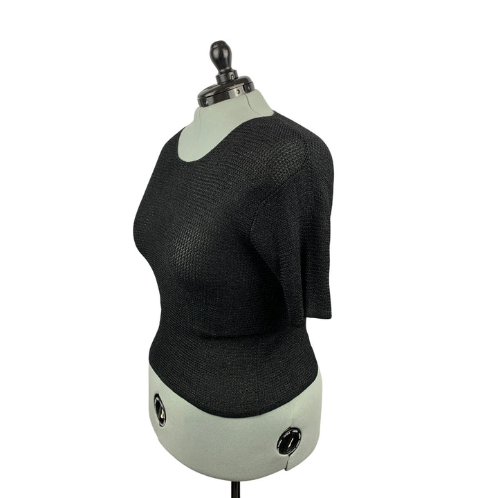 Womens Black Knit Top & Cardigan Set - Medium Size